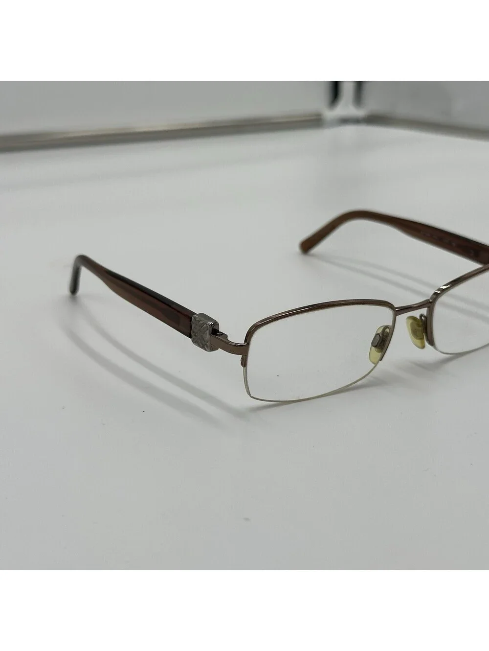 Burberry Eyeglasses B 1146 1016 Brown Half Rim Frame Italy 52-17 135 Frames Only